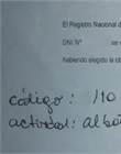 Código y leyenda de la actividad en la que están inscriptos